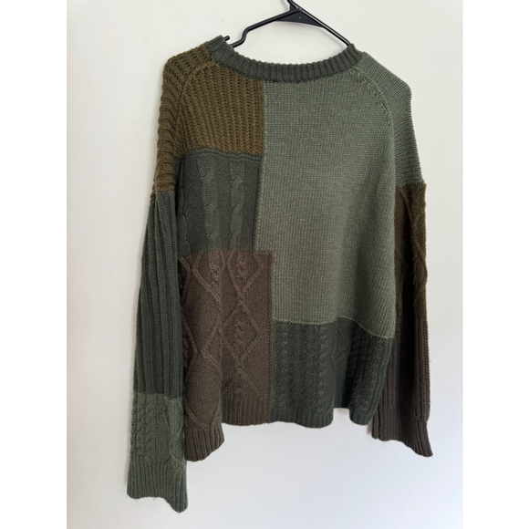 Women's Abel Green Brown Patchwork Sweater Size M - Picture 8 of 12
